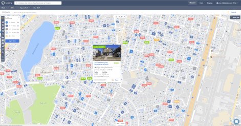 Map with prices and one listing