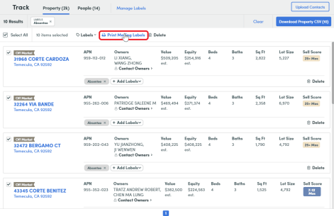 Printing Mailing Labels